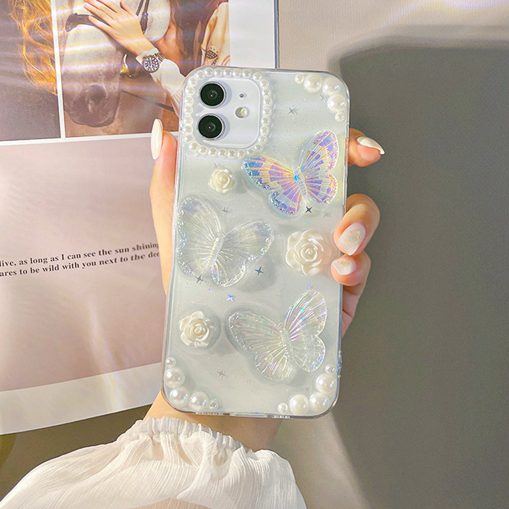 Protective Phone Cover for iPhone 12 mini 3D Butterfly Flower Decor TPU Phone Back Case Protective Phone Cover for iPhone 12 mini 3D Butterfly Flower Decor TPU Phone Back Case